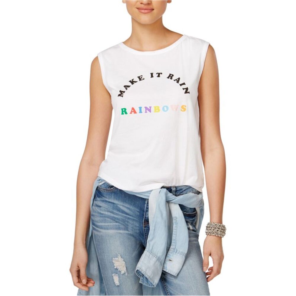 ban.do Womens Juniors Make It Rainbows Muscle Tank Top, NWT